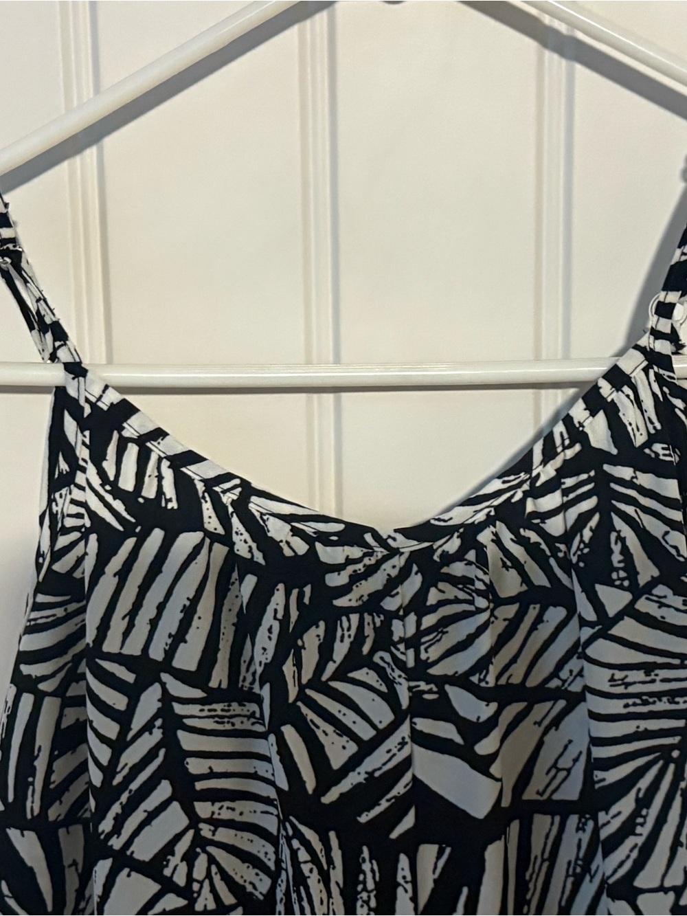 Black & White Printed Spaghetti Strap Women's Romper